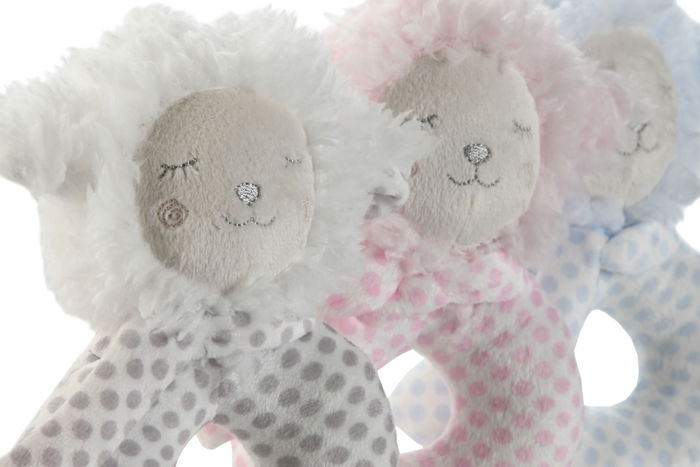 DKD Home Decor Peluche Baby Rosa Azul 7 x 17 x 12 cm (3 Unidades)