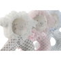DKD Home Decor Set de 3 Peluches Sonajeros Surtidos en Rosa, Azul y Beige
