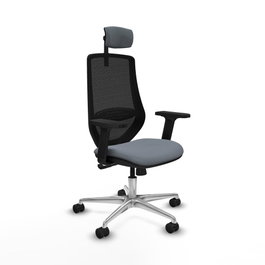 PIQUERAS Y CRESPO Silla de oficina Mardos con Mecanismo Sincro, Gris y Negro
