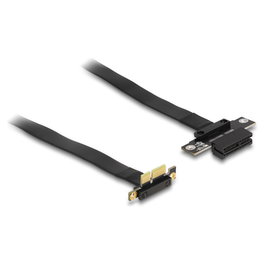 DeLOCK Tarjeta Elevadora PCI Express x1 a x1 con Cable de 30 cm, Conector Macho Angulado 90 grados, Negro