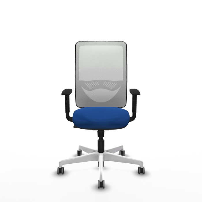 PIQUERAS Y CRESPO Silla de oficina Zulema con mecanismo Sincro, Azul y Blanco