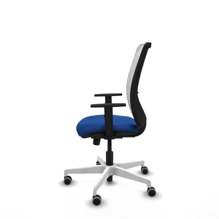PIQUERAS Y CRESPO Silla de oficina Zulema con mecanismo Sincro, Azul y Blanco