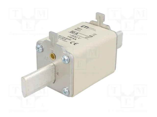 ETI POLAM Fusible NH1 de Cartucho 80A 500VAC gF ETI POLAM Fusible NH1 de Cartucho 80A 500VAC gF