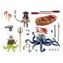 Playmobil Batalla Con Pulo Gigante Piratas 71419 - Kraken y Barco Pirata con Función de Agua