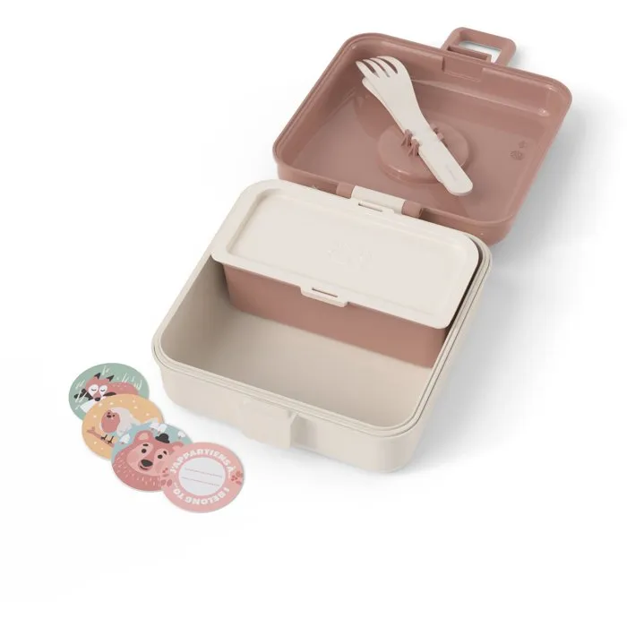 Monbento Caja de sándwich para niños Snacky Fox - Cubiertos incluidos - Sin BPA - AABYH66335