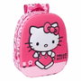 SAFTA Mochila 3D Hello Kitty 33cm con Bolsillo Lateral y Hombreras Acolchadas para Niñas