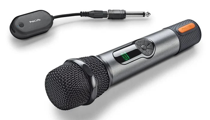 NGS Singer Star Micrófono Inalámbrico RF 2.4GHz para Karaoke y Eventos, 15m Alcance, 30h Autonomía, con Receptor, Negro NGS Singer Star Micrófono Inalámbrico RF 2.4GHz para Karaoke y Eventos, 15m Alcance, 30h Autonomía, con Receptor, Negro