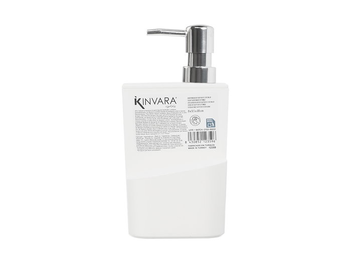 Kinvara Dispensador Soporte Esponja Blanco 650 ml 9.5x20.5x9.5 cm (Set de 12)
