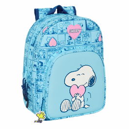 Mochila Escolar Snoopy Love Azul claro 26 x 34 x 11 cm