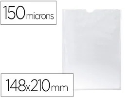 Q-connect Funda Portadocumentos Transparente DIN A5 150 micras PVC con Uñero 148x210 mm