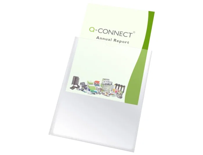 Q-connect Funda Portadocumentos Transparente DIN A5 150 micras PVC con Uñero 148x210 mm