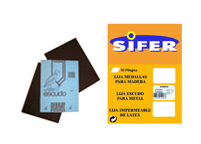 SIFER Set de 10 Lijas para Metal 230x280 mm Grano 2,5 SIFER Set de 10 Lijas para Metal 230x280 mm Grano 2,5