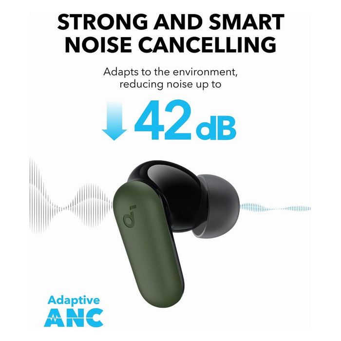 Anker Soundcore P30i Auriculares True Wireless In-Ear, Verde, Cancelación de Ruido Activa, Autonomía 45h Anker Soundcore P30i Auriculares True Wireless In-Ear, Verde, Cancelación de Ruido Activa, Autonomía 45h