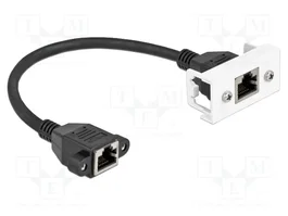 DeLOCK Cable de extensión de red Cat.6a S/FTP RJ45 hembra a RJ45 hembra 25 cm Negro