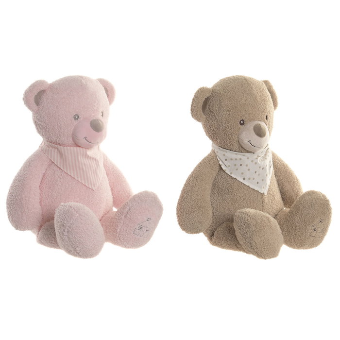 DKD Home Decor Peluche de Oso Surtido de 2 Unidades (Rosa y Marrón) 38x24x50 cm