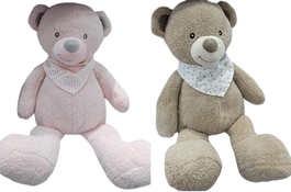 DKD Home Decor Peluche de Oso Surtido de 2 Unidades (Rosa y Marrón) 38x24x50 cm