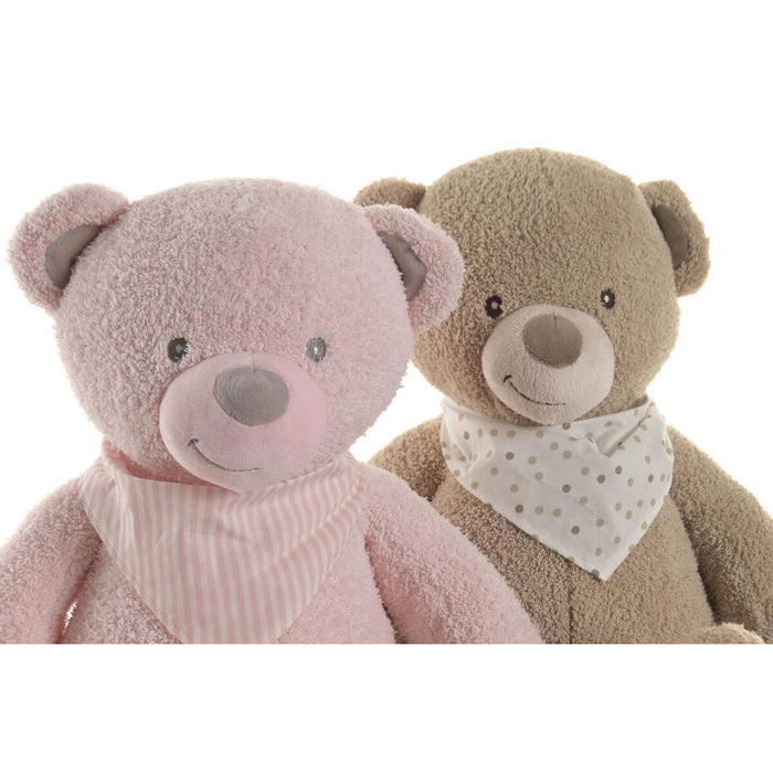 DKD Home Decor Peluche Oso Rosa Marron Poliester 24 x 50 x 38 cm (2 Unidades)