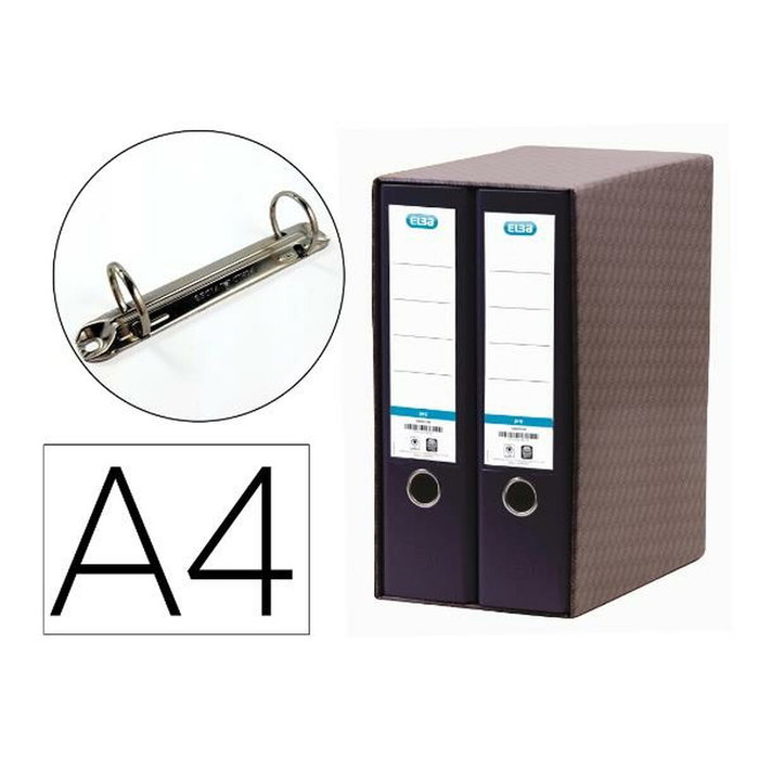 ELBA Módulo de 2 archivadores de palanca RADO TOP negro A4 80mm ELBA Módulo de 2 archivadores de palanca RADO TOP negro A4 80mm