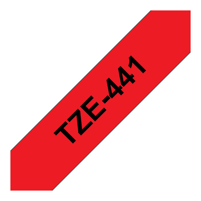 Brother TZe-441 Cinta Laminada Rojo con Texto Negro 18mm