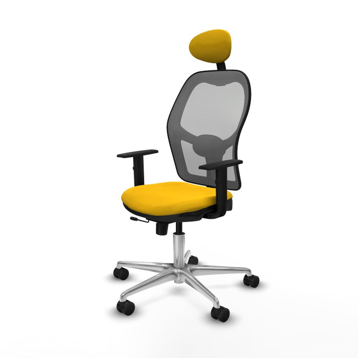 PIQUERAS Y CRESPO Silla de oficina Jorquera con mecanismo Sincro/Traslack, Amarillo y Gris PIQUERAS Y CRESPO Silla de oficina Jorquera con mecanismo Sincro/Traslack, Amarillo y Gris