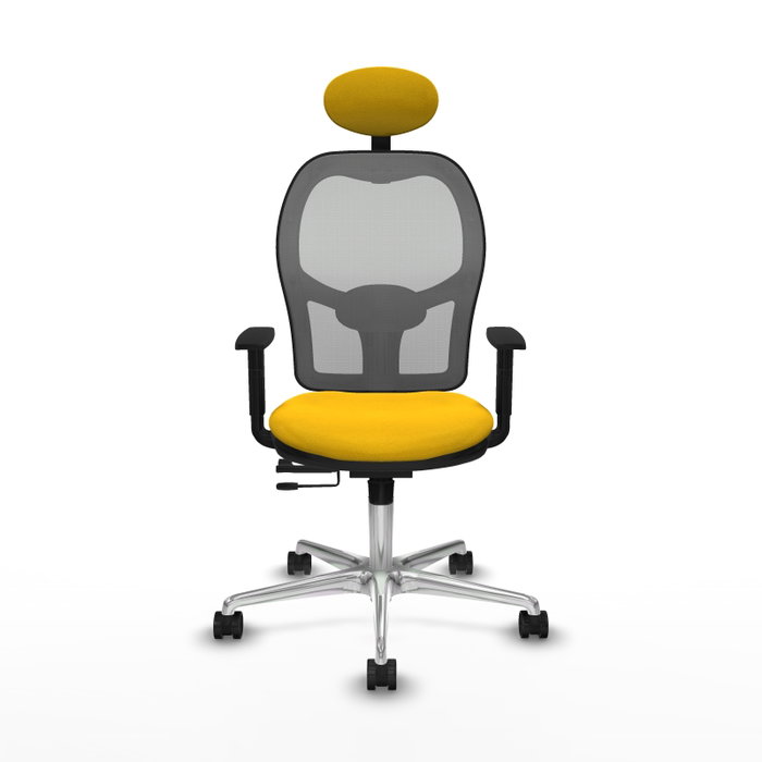 PIQUERAS Y CRESPO Silla de oficina Jorquera con mecanismo Sincro/Traslack, Amarillo y Gris PIQUERAS Y CRESPO Silla de oficina Jorquera con mecanismo Sincro/Traslack, Amarillo y Gris