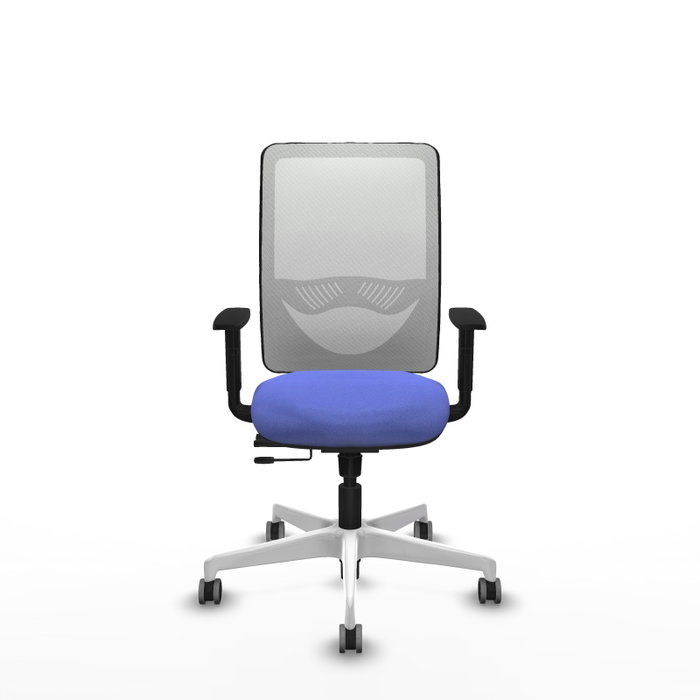 PIQUERAS Y CRESPO Silla de oficina Zulema con mecanismo Sincro/Traslack, Azul claro y Blanco