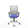 PIQUERAS Y CRESPO Silla de oficina Zulema con mecanismo Sincro/Traslack, Azul claro y Blanco