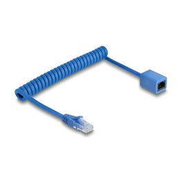 DeLOCK 90366 Cable de red Cat6 U/UTP espiral RJ-45 de 1,8 m azul