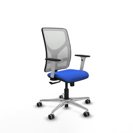 PIQUERAS Y CRESPO Silla de oficina Motilla Azul y Blanco con Mecanismo Sincro
