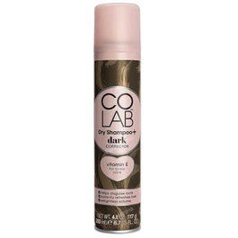 Colab DARK Dry Shampoo en Spray 200 ml, Champú Seco para Absorber Grasa y Refrescar Todo Tipo de Cabello, con Vitamina E