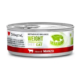 Disugual Diet Cat Weight Ternera Comida Húmeda para Gatos Control de Peso, 12 Latas x 85 gr