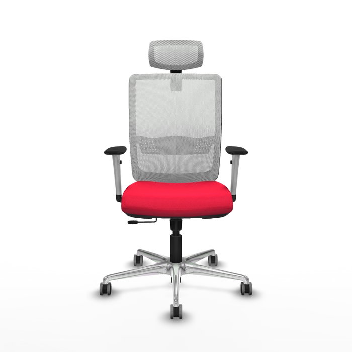 PIQUERAS Y CRESPO Silla de oficina Haches con mecanismo Sincro/Traslack Rojo y Blanco