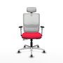 PIQUERAS Y CRESPO Silla de oficina Haches con mecanismo Sincro/Traslack Rojo y Blanco