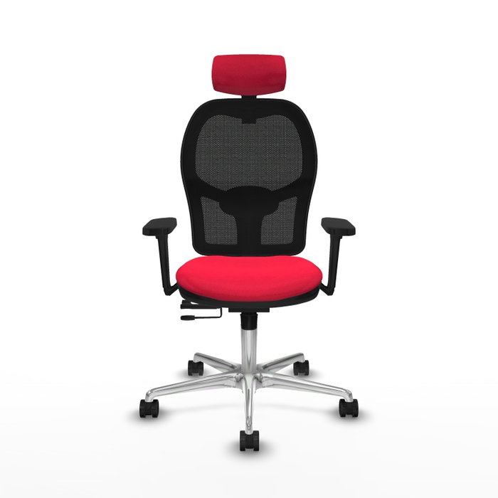 PIQUERAS Y CRESPO Silla de oficina Jorquera con mecanismo Sincro/Traslack, Rojo y Negro