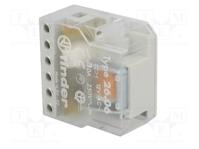 FINDER 26.06 Relé de instalación biestable 12V AC 10A FINDER 26.06 Relé de instalación biestable 12V AC 10A
