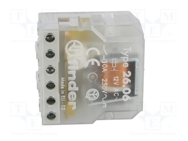 FINDER 26.06 Relé de instalación biestable 12V AC 10A FINDER 26.06 Relé de instalación biestable 12V AC 10A