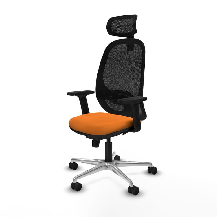 PIQUERAS Y CRESPO Silla de oficina Cilanco con mecanismo Sincro, Naranja y Negro