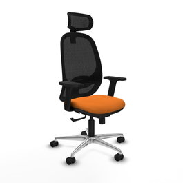 PIQUERAS Y CRESPO Silla de oficina Cilanco con mecanismo Sincro, Naranja y Negro