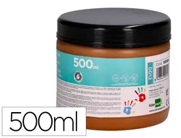 Liderpapel Pintura de Dedos Marrón Tarrina 500 cc