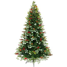 DKD Home Decor Árbol de Navidad LED PVC Eucalipto Verde 210cm
