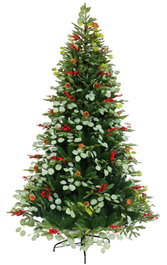 DKD Home Decor Árbol de Navidad Bosque Tradicional 129 x 210 x 129 cm Verde Rojo