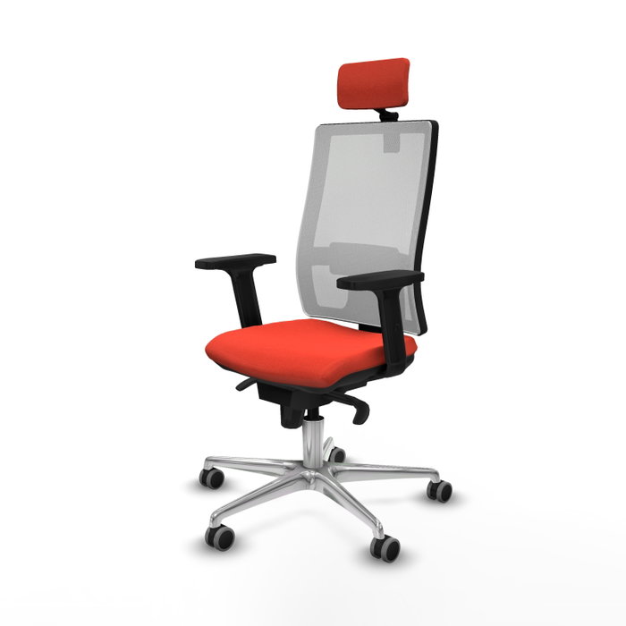 PIQUERAS Y CRESPO Silla de oficina Horna con mecanismo Sincro, Naranja oscuro y Blanco