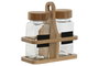 DKD Home Decor Set de 2 Especiere de Cristal y Bambú 120ml