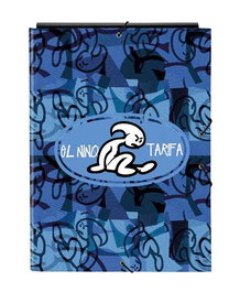 Carpeta de anillas El Niño Roller Azul Negro A4 26 x 33.5 x 2.5 cm