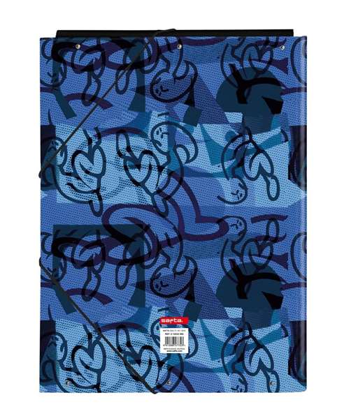 Carpeta de anillas El Niño Roller Azul Negro A4 26 x 33.5 x 2.5 cm