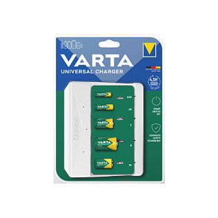 Varta Cargador de Pilas Universal 57658 101 401 para AA, AAA, C, D y 9V