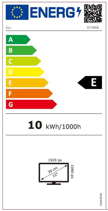 ELO Touch Systems 1504L Monitor Táctil de 15.6" Full HD 1920x1080 Capacitivo Proyectado (PCAP), 450 cd/m2, Montaje VESA, Altavoces