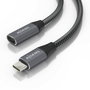 Aisens Cable USB 3.2 Gen 2x2 Aluminio USB-C Macho a USB-C Hembra, 20Gbps, 100W, 1.5m, Gris
