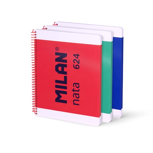 Milan Cuaderno Espiral A4 Nata® 624 Pack de 3 Unidades Surtidas Milan Cuaderno Espiral A4 Nata® 624 Pack de 3 Unidades Surtidas