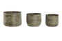 DKD Home Decor Macetero Mundra Verde Aluminio Hecho a Mano Set de 3 Piezas 17 x 17 x 13 cm